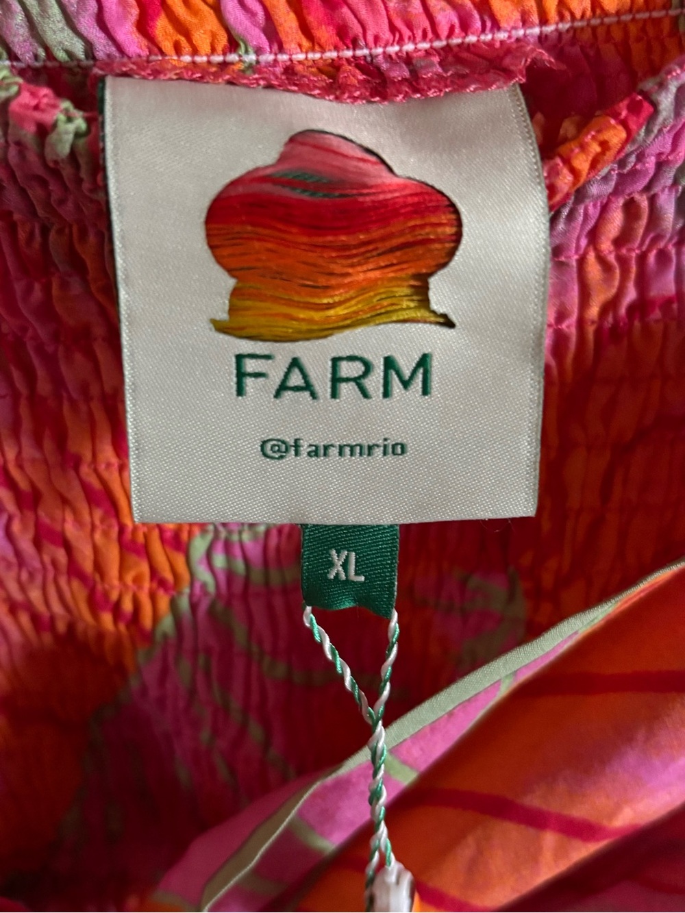 FARM Rio Pink Tropical Leaf Print Tie Waist Harem Pants XL NWT - Picture 5 of 8